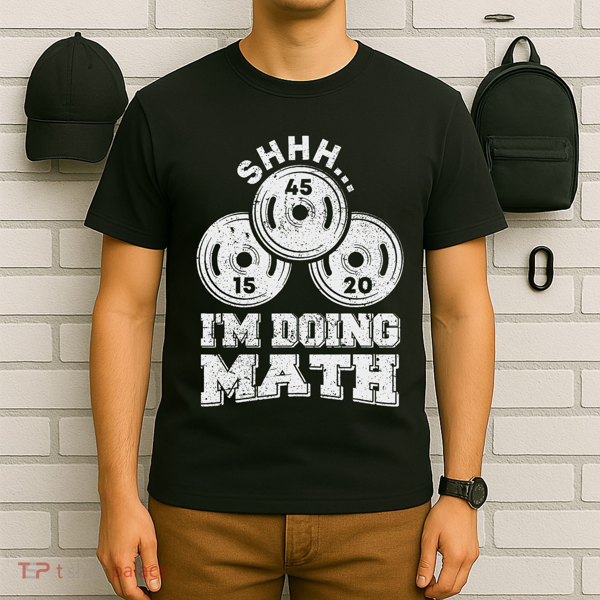 Shhh IM Doing Math Funny Weight Lifting Workout Training T-Shirt
