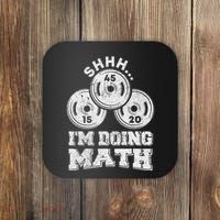 Shhh IM Doing Math Funny Weight Lifting Workout Training Coaster thumb 0