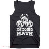 Shhh IM Doing Math Funny Weight Lifting Workout Training Tank Top thumb 0