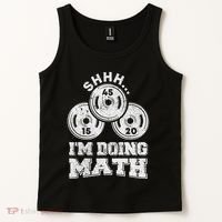 Shhh IM Doing Math Funny Weight Lifting Workout Training Tank Top thumb 2