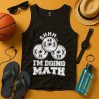 Shhh IM Doing Math Funny Weight Lifting Workout Training Tank Top thumb 4