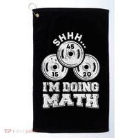 Shhh IM Doing Math Funny Weight Lifting Workout Training Golf Towel thumb 0