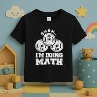 Shhh IM Doing Math Funny Weight Lifting Workout Training Toddler T-Shirt thumb 3