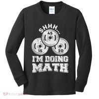 Shhh IM Doing Math Funny Weight Lifting Workout Training Kids Long Sleeve Shirt thumb 0