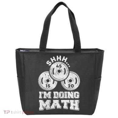 Shhh IM Doing Math Funny Weight Lifting Workout Training Tote Bag