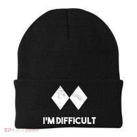 Ski I'm Difficult Funny Gift Skiing Lovers Skiers Snowboard Snowboarder Gift Beanie thumb 0