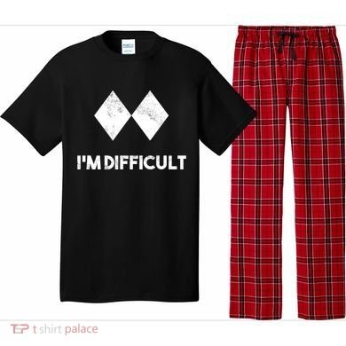 Ski I'm Difficult Funny Gift Skiing Lovers Skiers Snowboard Snowboarder Gift Pajama Set