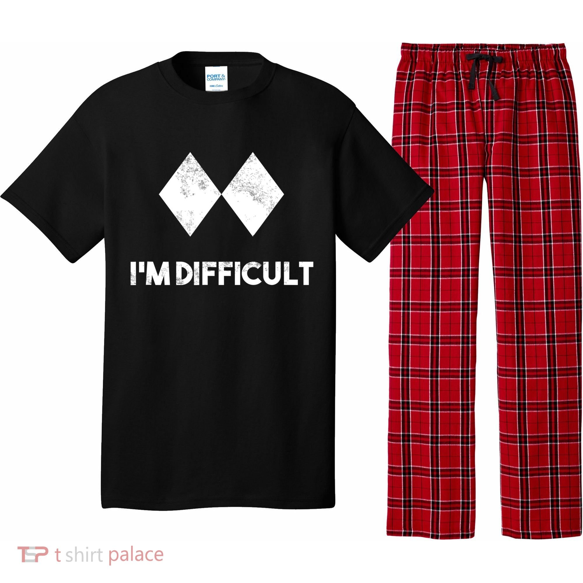 Ski I'm Difficult Funny Gift Skiing Lovers Skiers Snowboard Snowboarder Gift Pajama Set