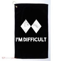 Ski I'm Difficult Funny Gift Skiing Lovers Skiers Snowboard Snowboarder Gift Golf Towel thumb 0