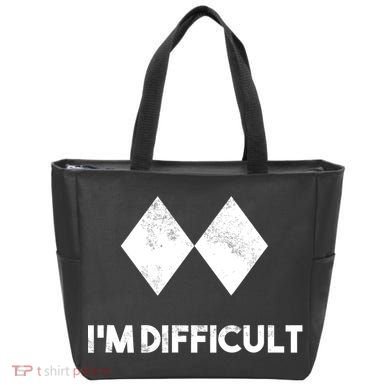 Ski I'm Difficult Funny Gift Skiing Lovers Skiers Snowboard Snowboarder Gift Tote Bag
