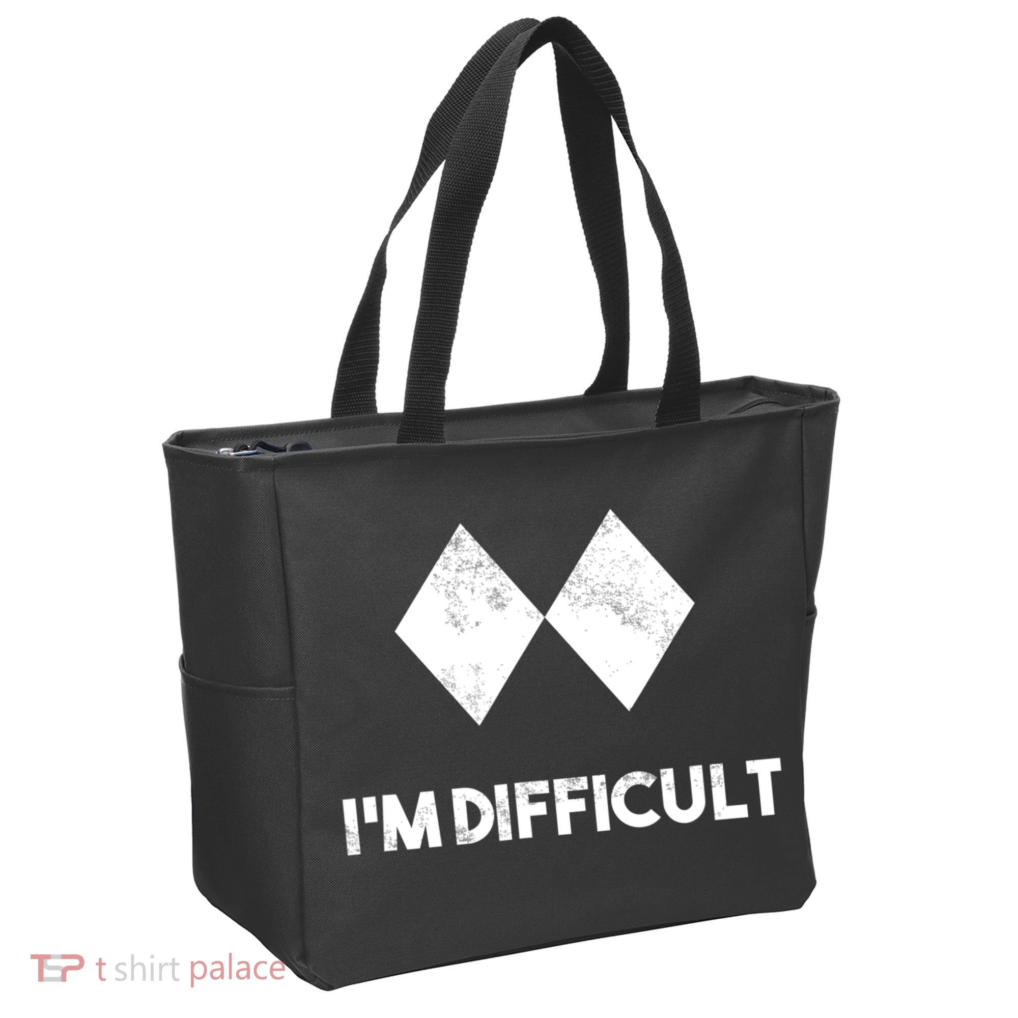 Ski I'm Difficult Funny Gift Skiing Lovers Skiers Snowboard Snowboarder Gift Tote Bag