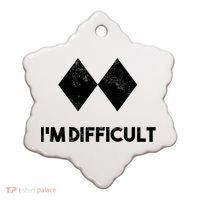 Ski I'm Difficult Funny Gift Skiing Lovers Skiers Snowboard Snowboarder Gift Ceramic Ornament thumb 0