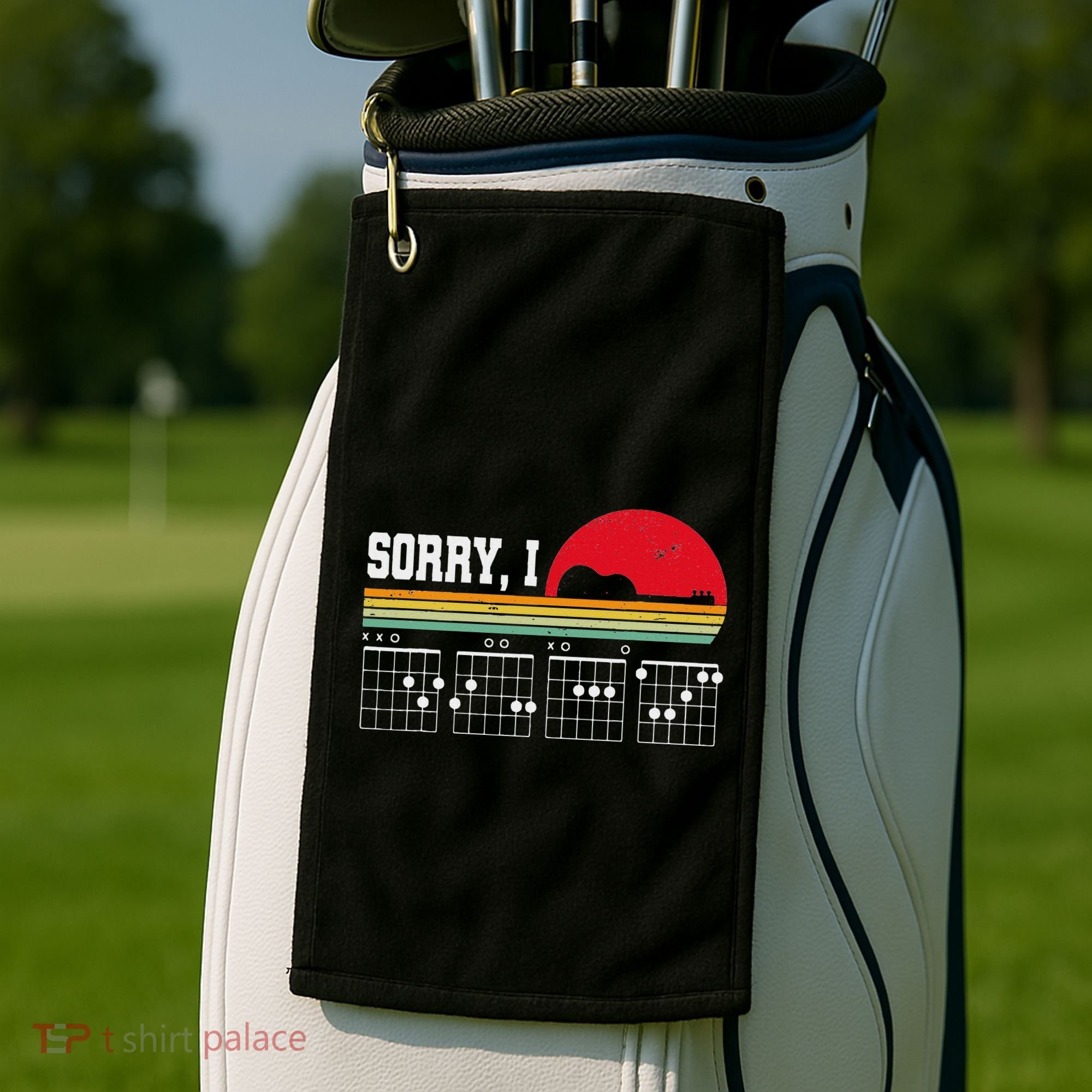 Sorry I Dgaf Hidden Message Guitar Golf Towel