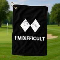 Ski I'm Difficult Skiing Skier Snowboard Snowboarder Gift Golf Towel thumb 1