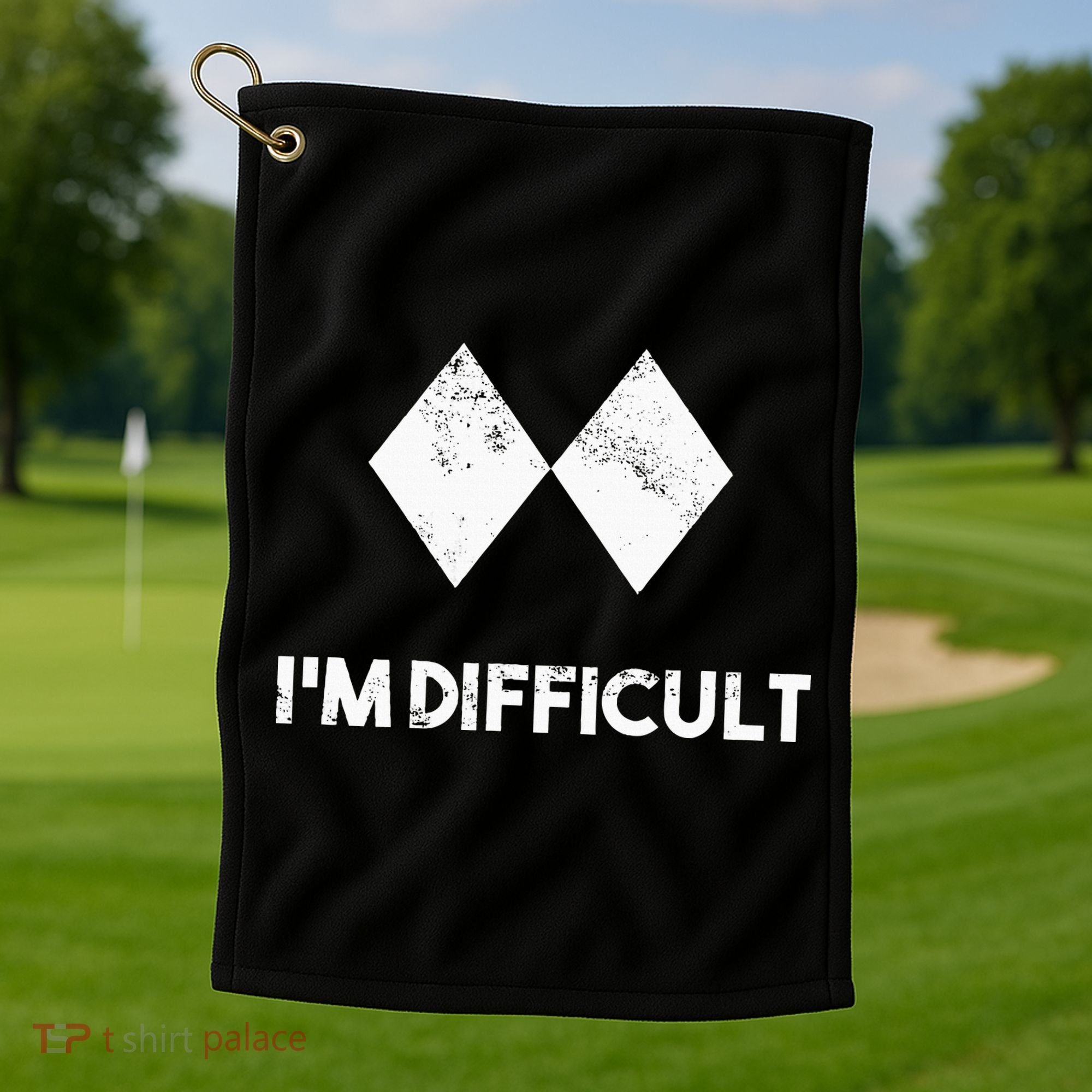Ski I'm Difficult Skiing Skier Snowboard Snowboarder Gift Golf Towel
