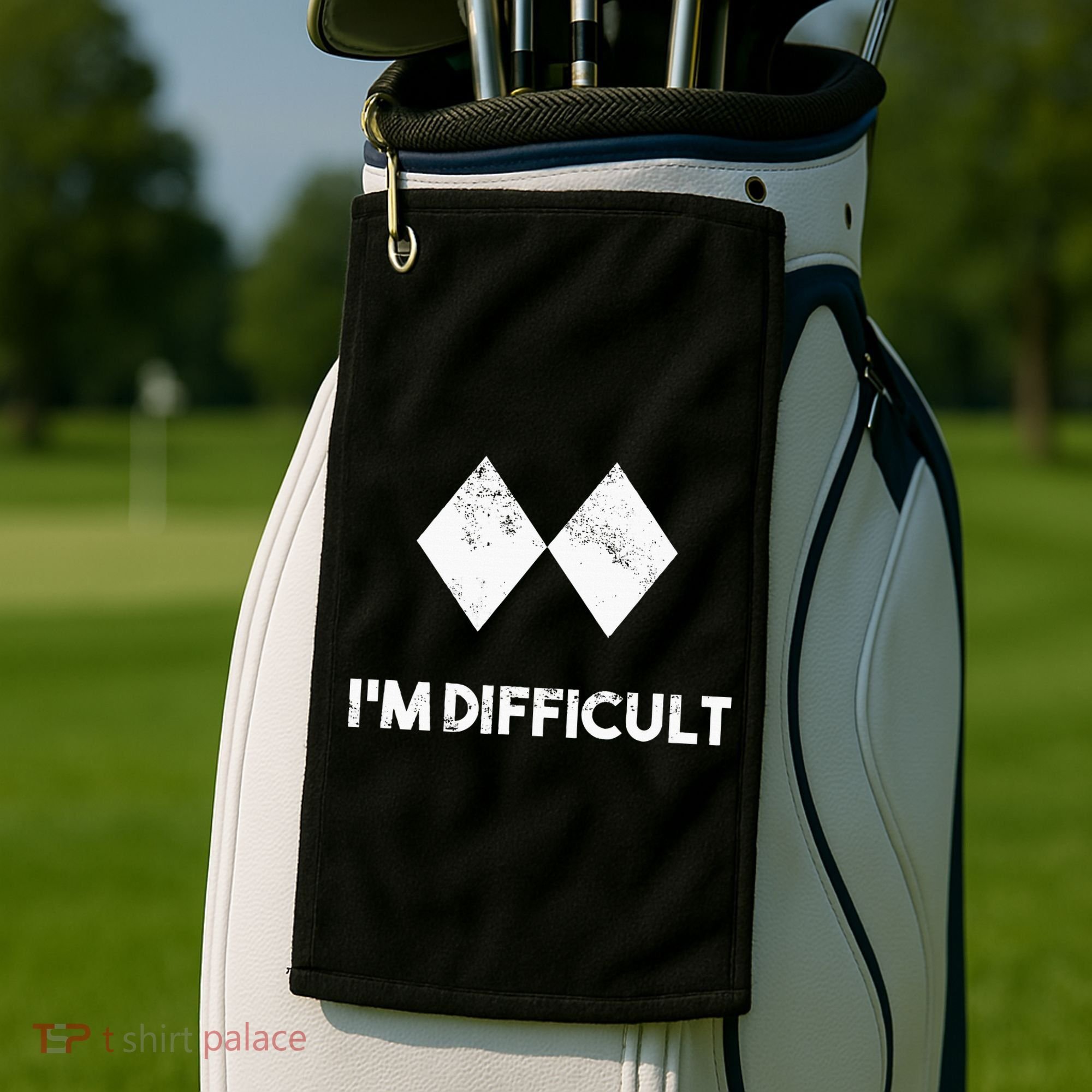 Ski I'm Difficult Skiing Skier Snowboard Snowboarder Gift Golf Towel
