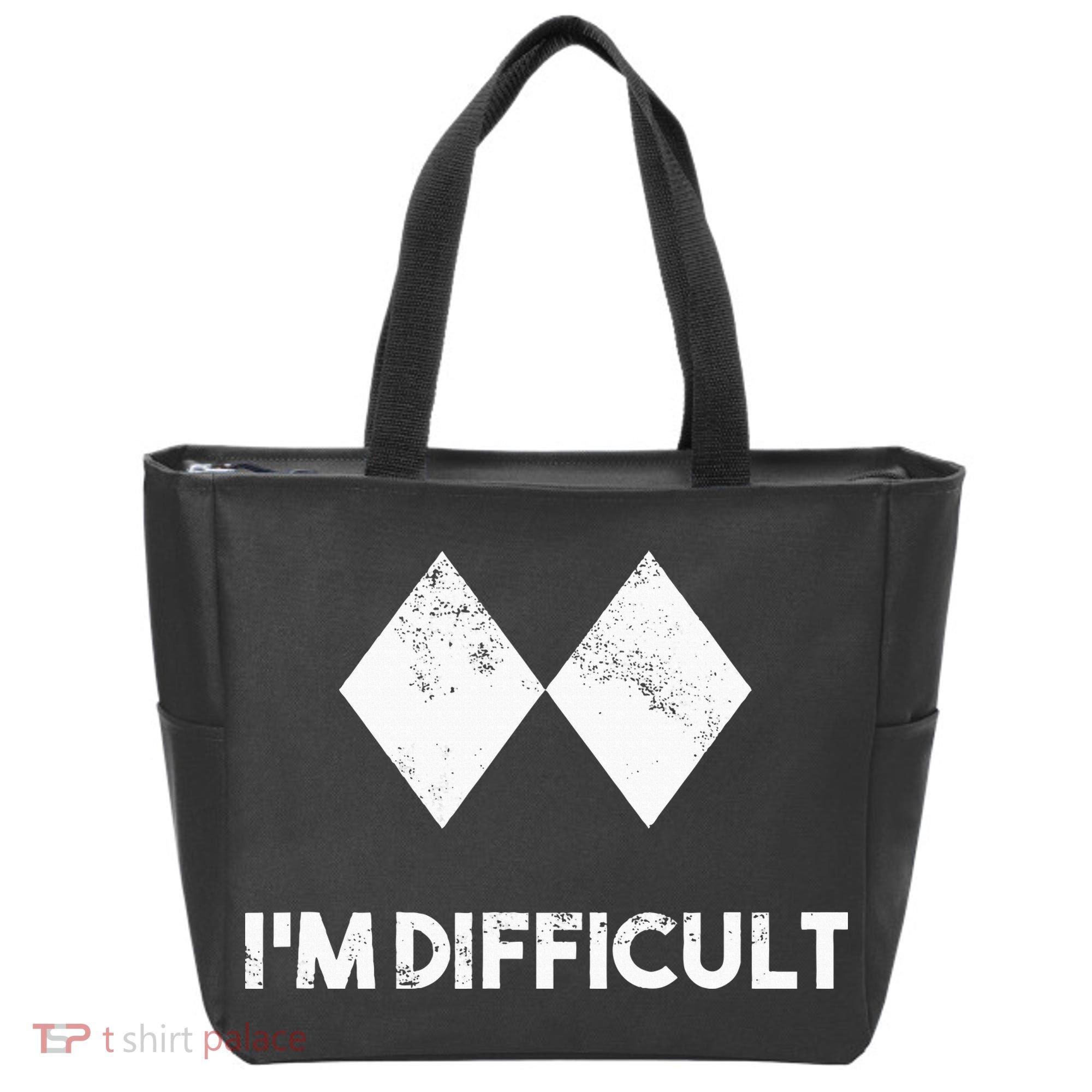 Ski I'm Difficult Skiing Skier Snowboard Snowboarder Gift Tote Bag