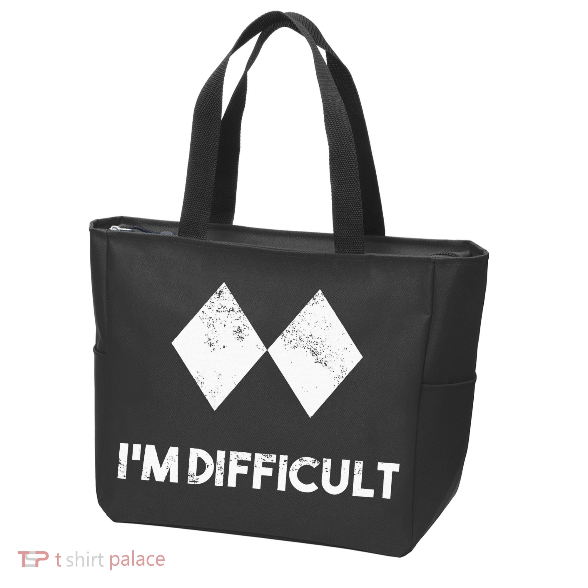 Ski I'm Difficult Skiing Skier Snowboard Snowboarder Gift Tote Bag