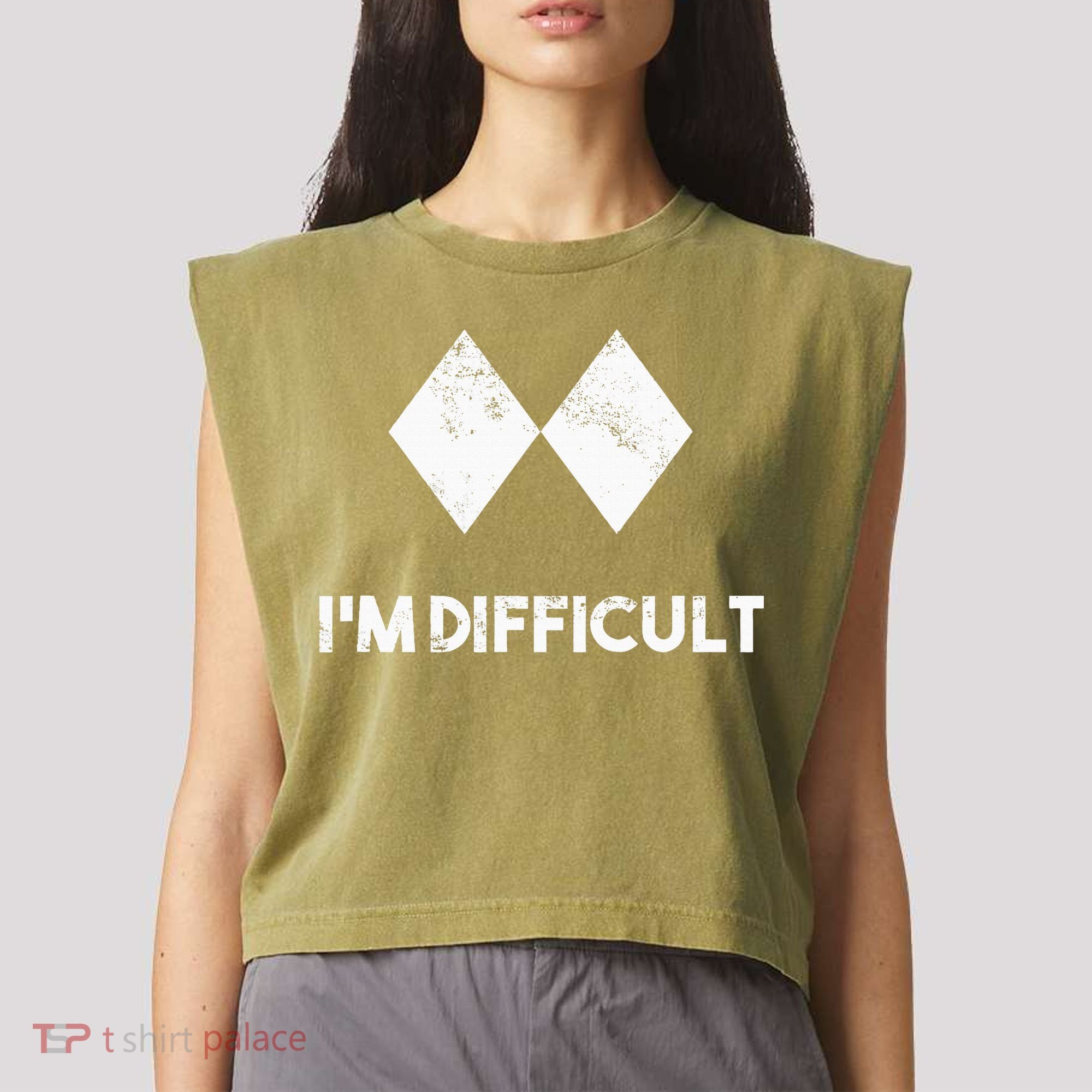 Ski I'm Difficult Skiing Skier Snowboard Snowboarder Gift Garment-Dyed Women's Muscle Tee