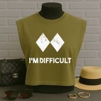 Ski I'm Difficult Skiing Skier Snowboard Snowboarder Gift Garment-Dyed Women's Muscle Tee thumb 3