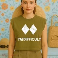 Ski I'm Difficult Skiing Skier Snowboard Snowboarder Gift Garment-Dyed Women's Muscle Tee thumb 4