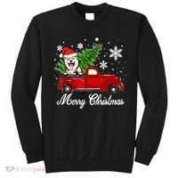 Shiba Inu Dog Riding Red Truck Christmas Decorations Pajama Sweatshirt thumb 0