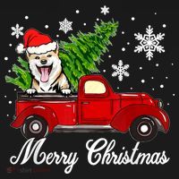 Shiba Inu Dog Riding Red Truck Christmas Decorations Pajama Mousepad thumb 1