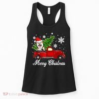 Shiba Inu Dog Riding Red Truck Christmas Decorations Pajama Women's Tank Top thumb 0