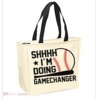 Shhhh I'm Doing Gamechanger Funny Baseball Players Tote Bag thumb 2