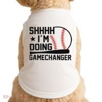 Shhhh I'm Doing Gamechanger Funny Baseball Players Doggie Tank thumb 0