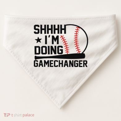 Shhhh I'm Doing Gamechanger Funny Baseball Players USA-Made Doggie Bandana