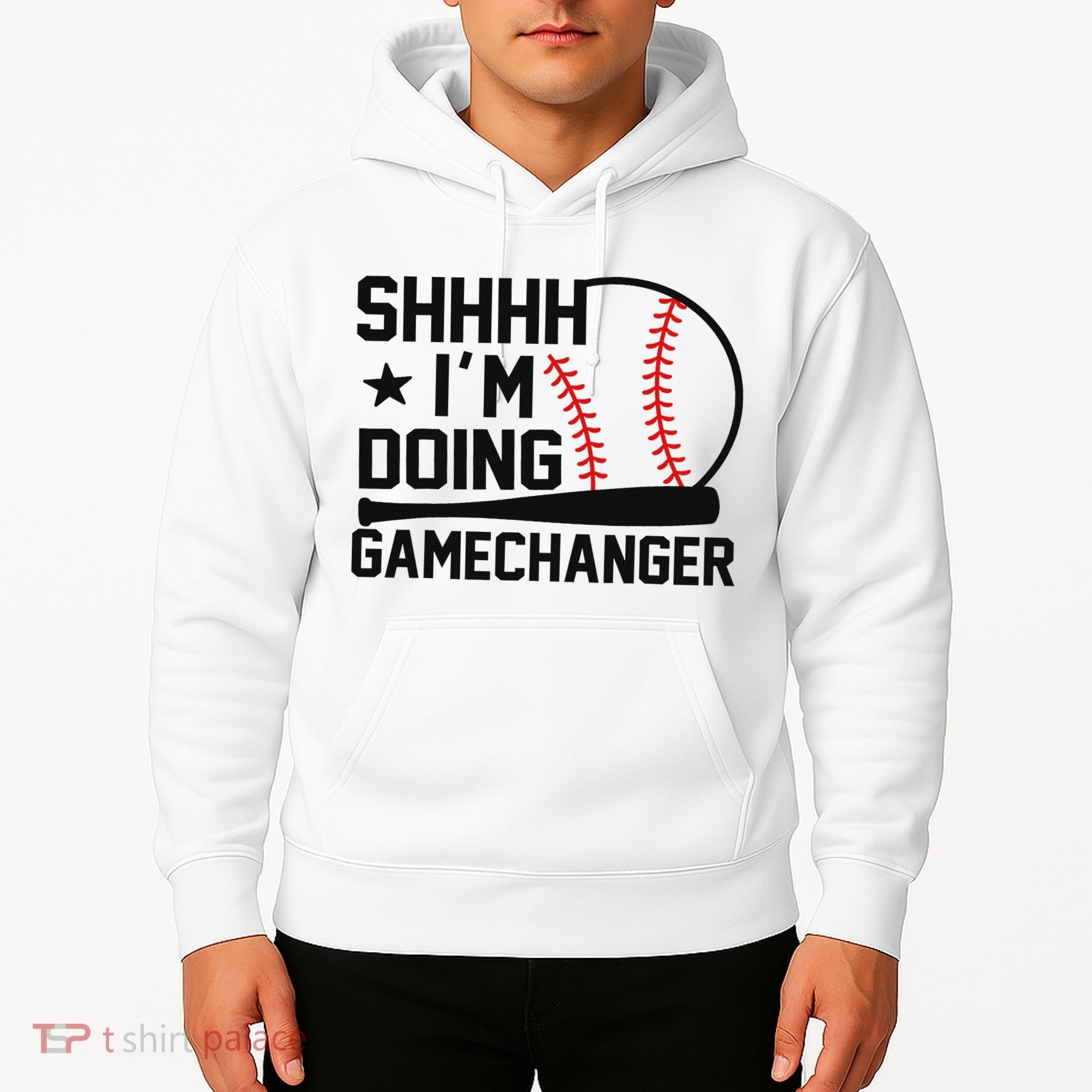 Shhhh I'm Doing Gamechanger Funny Baseball Players Hoodie