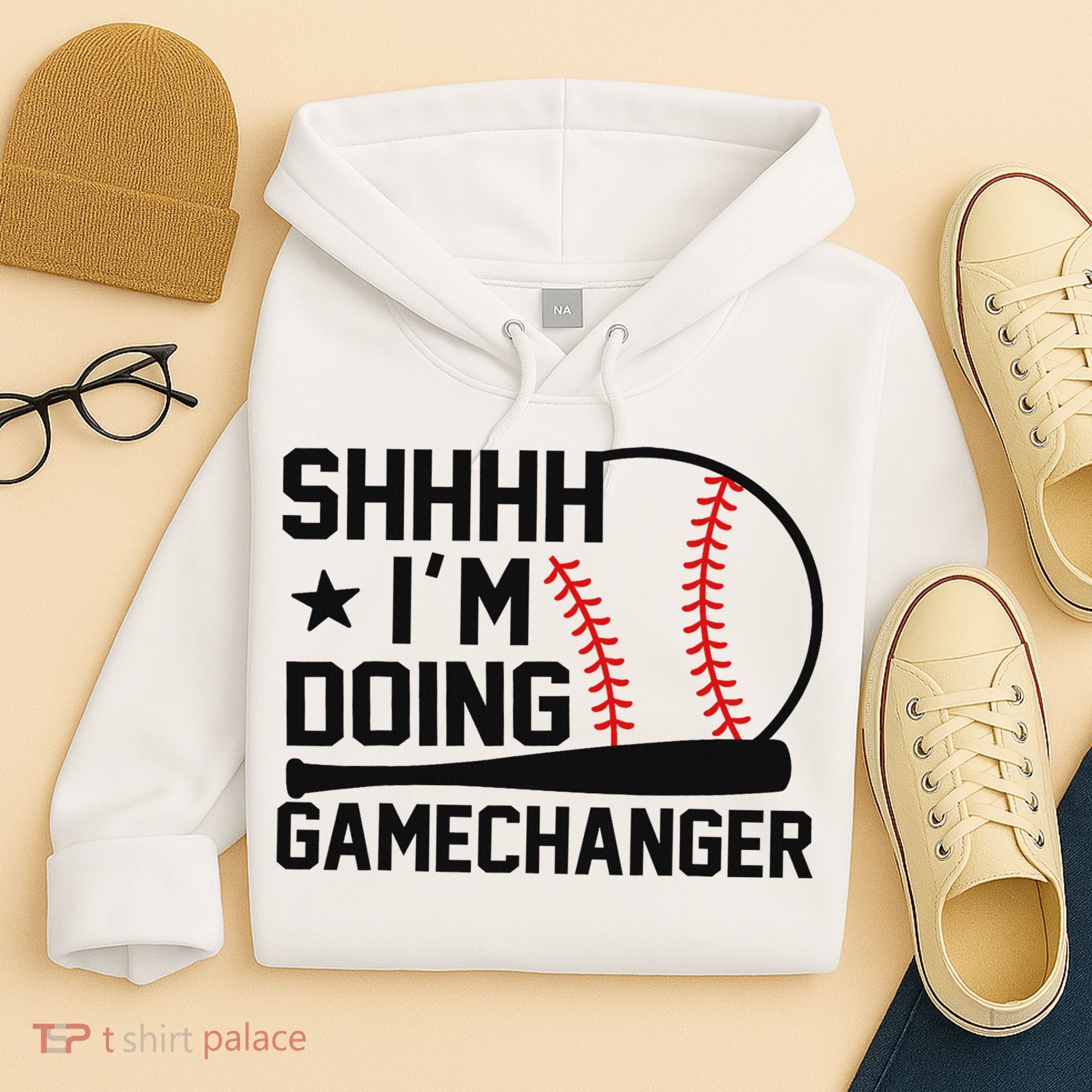 Shhhh I'm Doing Gamechanger Funny Baseball Players Hoodie