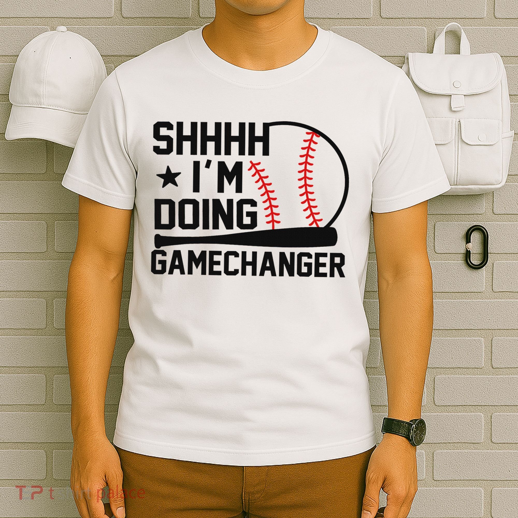 Shhhh I'm Doing Gamechanger Funny Baseball Players T-Shirt