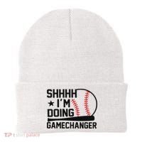 Shhhh I'm Doing Gamechanger Funny Baseball Players Beanie thumb 0