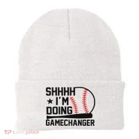 Shhhh I'm Doing Gamechanger Funny Baseball Players Beanie thumb 0