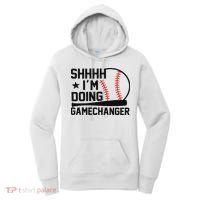 Shhhh I'm Doing Gamechanger Funny Baseball Players Women's Hoodie thumb 0