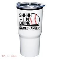 Shhhh I'm Doing Gamechanger Funny Baseball Players Tumbler thumb 0