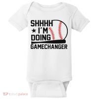 Shhhh I'm Doing Gamechanger Funny Baseball Players Baby Bodysuit thumb 0