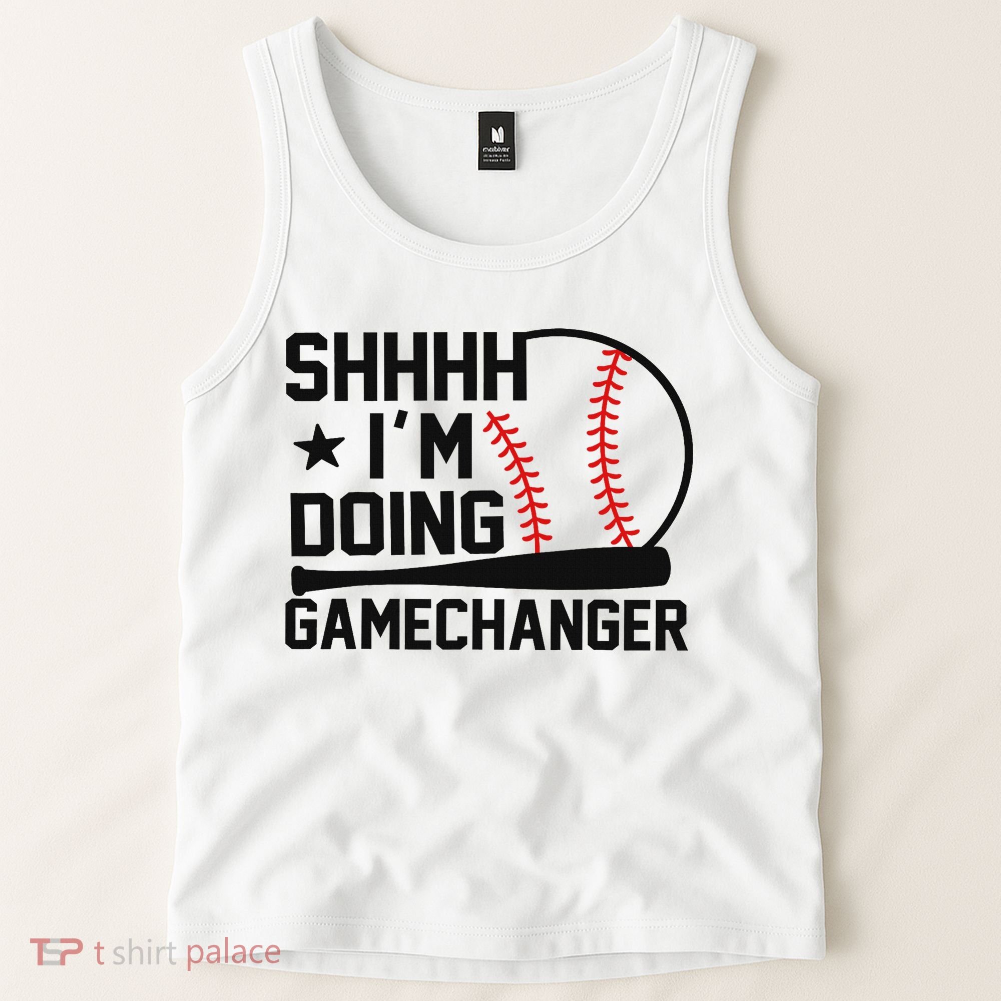 Shhhh I'm Doing Gamechanger Funny Baseball Players Tank Top