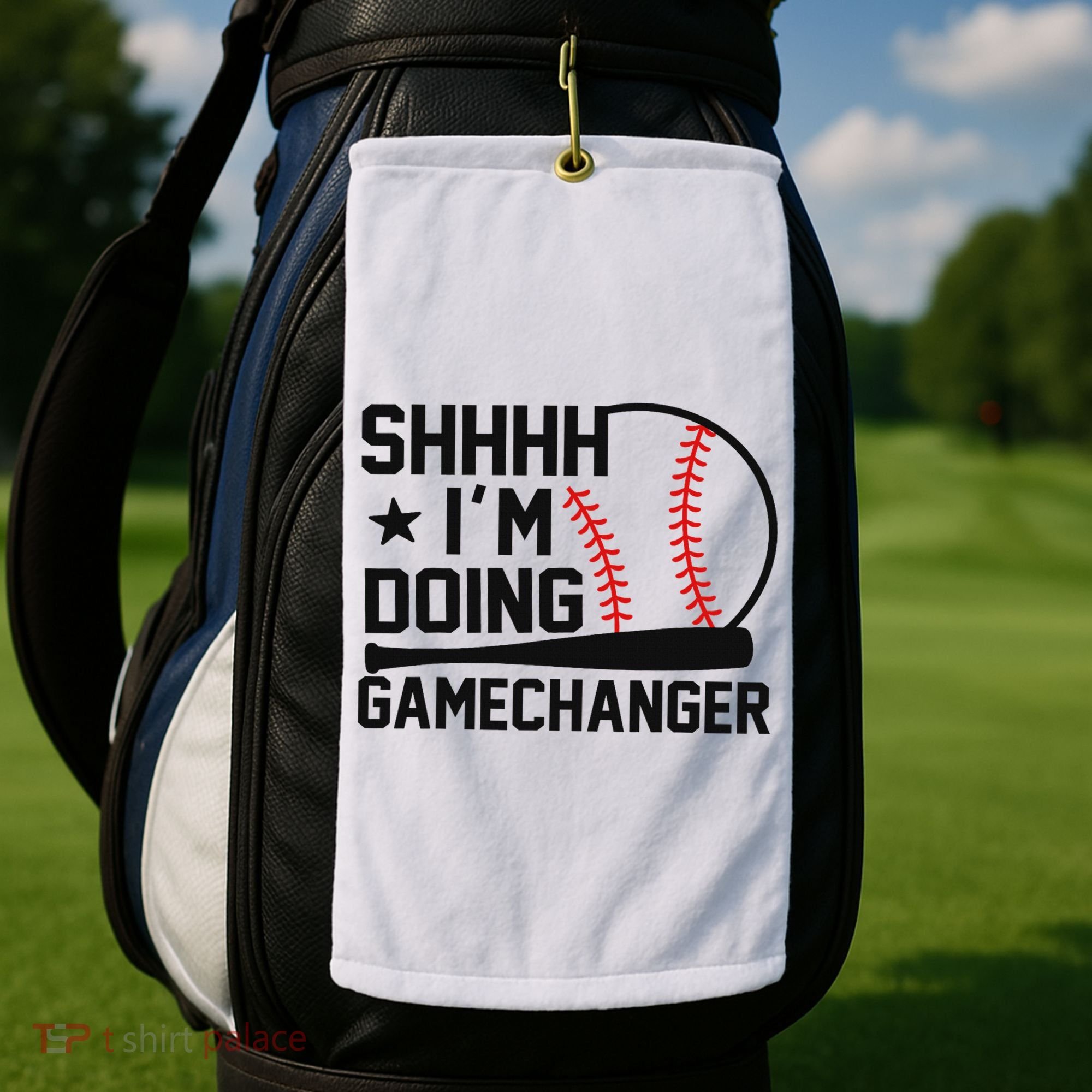 Shhhh I'm Doing Gamechanger Funny Baseball Players Golf Towel