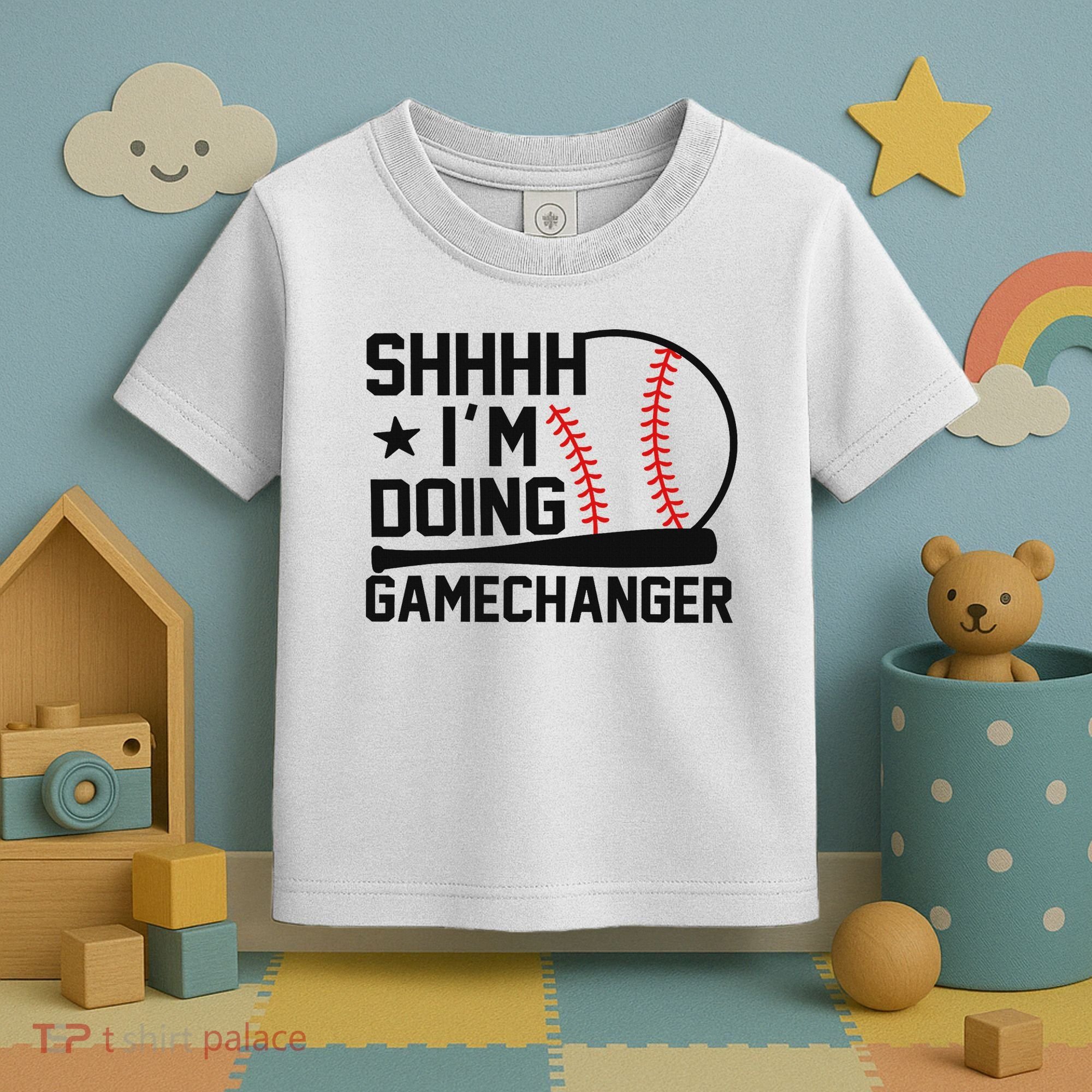 Shhhh I'm Doing Gamechanger Funny Baseball Players Toddler T-Shirt