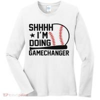 Shhhh I'm Doing Gamechanger Funny Baseball Players Women's Long Sleeve Shirt thumb 0