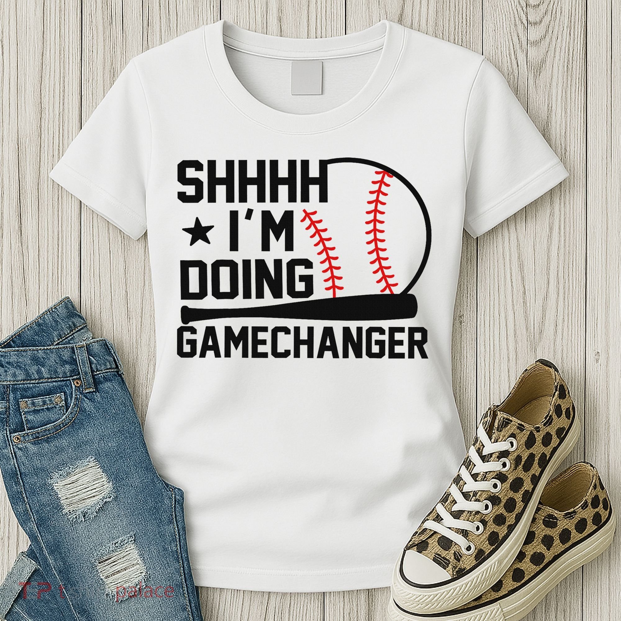 Shhhh I'm Doing Gamechanger Funny Baseball Players Women's T-Shirt