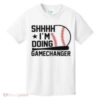 Shhhh I'm Doing Gamechanger Funny Baseball Players Kids T-Shirt thumb 0
