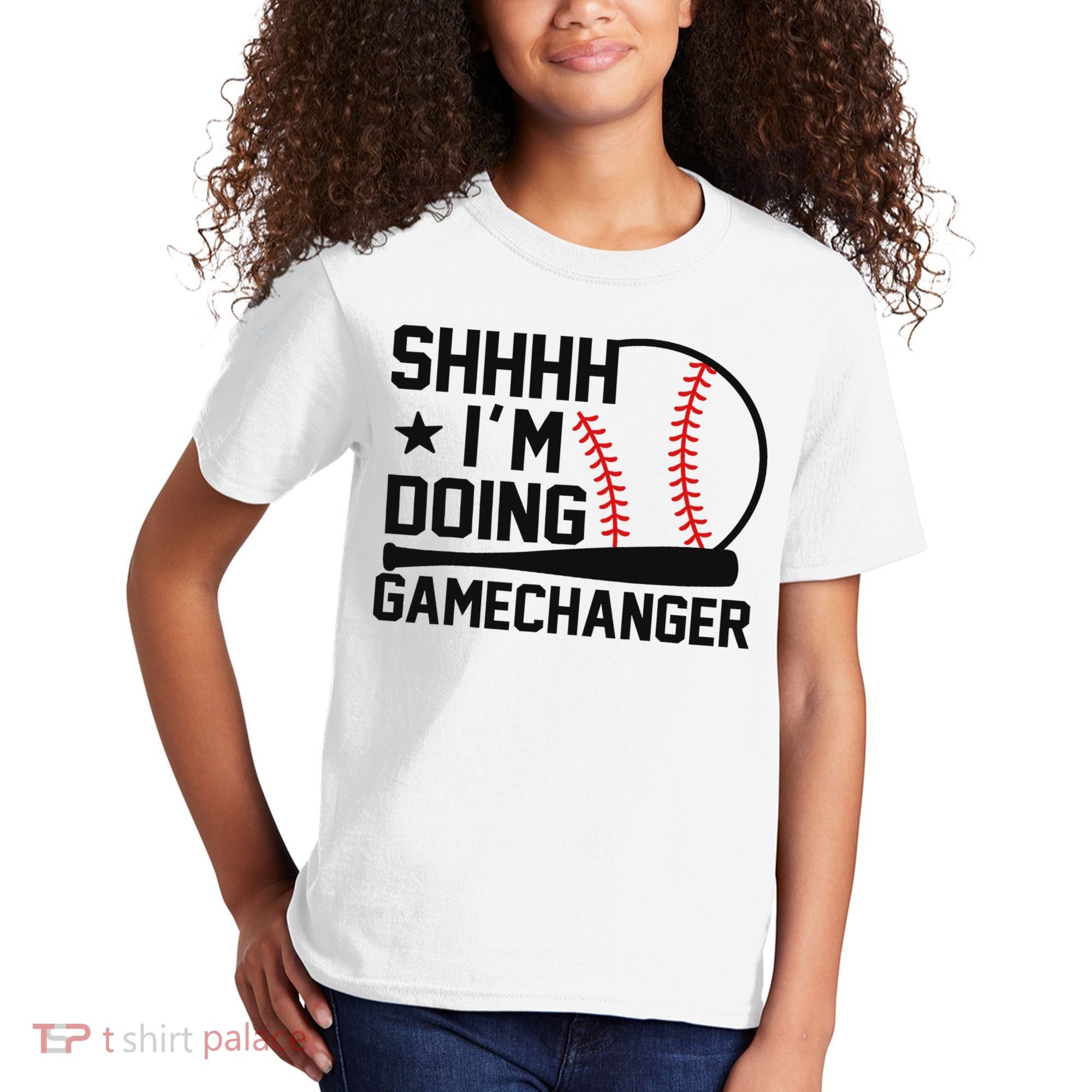 Shhhh I'm Doing Gamechanger Funny Baseball Players Kids T-Shirt