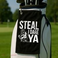 Steal I Dare Ya Funny Softball Catcher Team Sport Gift Golf Towel thumb 2