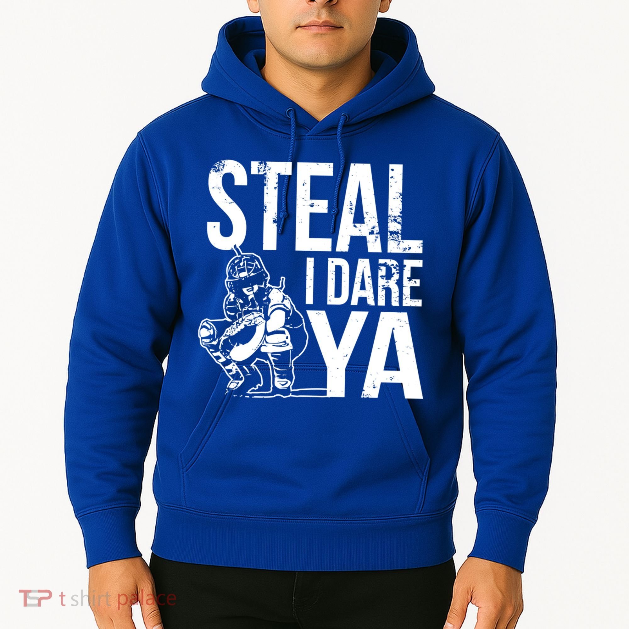 Steal I Dare Ya Funny Softball Catcher Team Sport Gift Hoodie