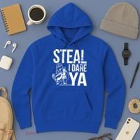 Steal I Dare Ya Funny Softball Catcher Team Sport Gift Hoodie thumb 3