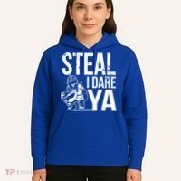 Steal I Dare Ya Funny Softball Catcher Team Sport Gift Hoodie thumb 5
